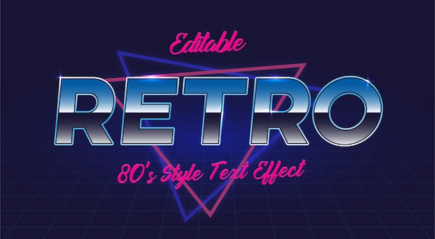 Retro teksteffect geïsoleerd op donkerblauw