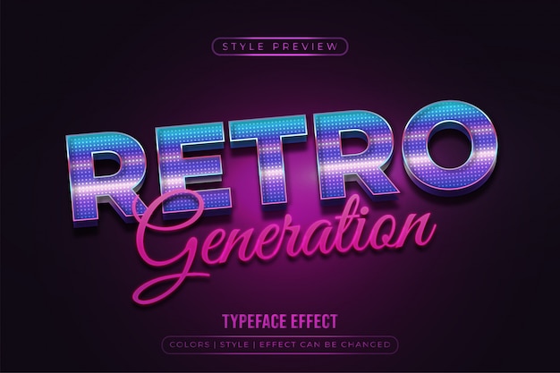 Vector retro teksteffect met kleurrijke verloop