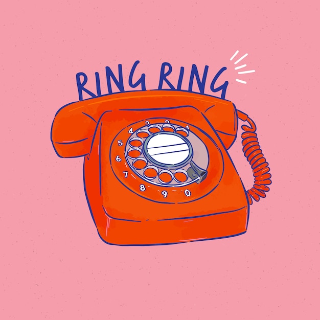 Retro telefoon illustratie