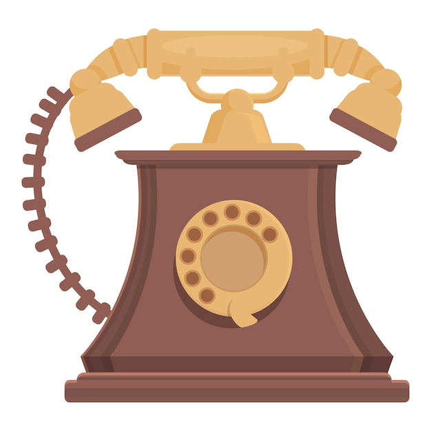 Retro telephone icon cartoon vector device equipment button style