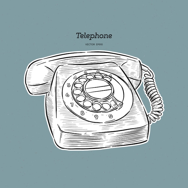 Vettore retro illustrazione del telefono