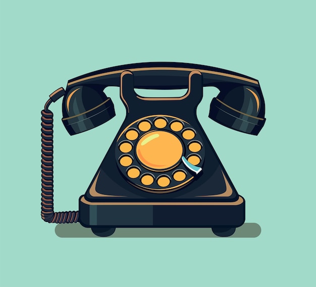 Vector retro telephone vector illustration