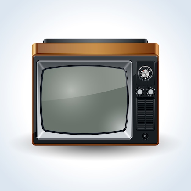 Retro Televisie realistische vectorillustratie op witte achtergrond