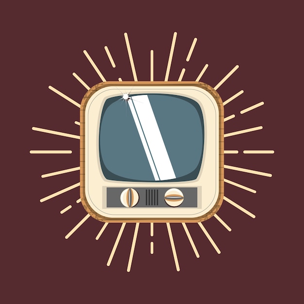 Vector retro television icon