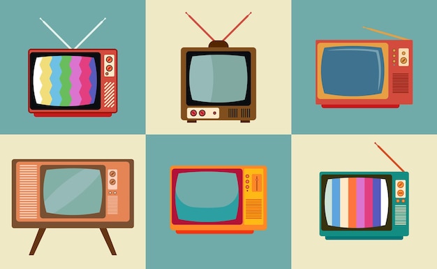 retro television vector design. antique and memorable vintage design. antenna tv and old analog tv