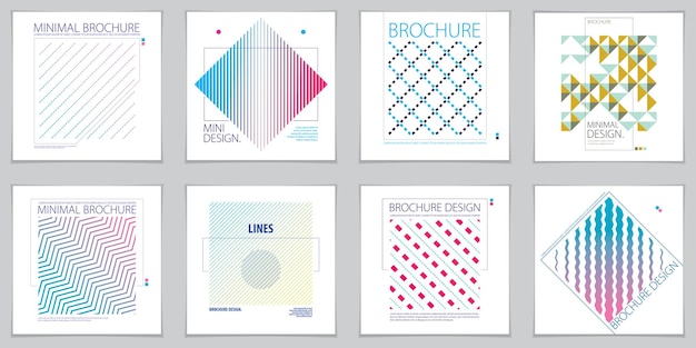 retro template for banners, advertising, posters and brochures. abstract stripped line geometric vector backgrounds set. future geometric design templates.