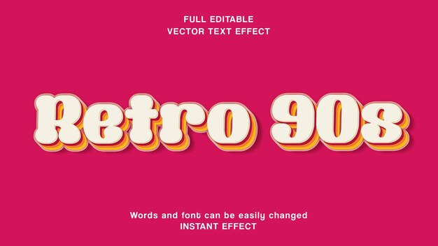 Retro text 3D editable text effect template