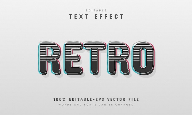 Retro text, editable 3d text effect