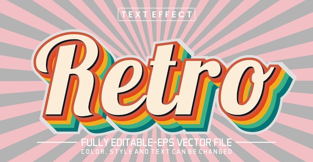 Retro text editable style effect