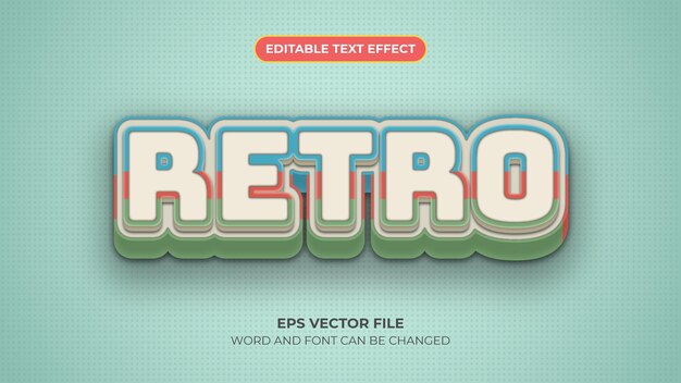 Retro text effect 3d editable text effect retro