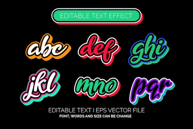 retro text effect collection