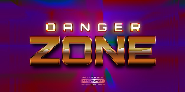 Ретро-текстовый эффект Опасная зона футуристический редактируемый классический стиль 80-х с экспериментальным фоном идеально подходит для постера в социальных сетях, придающего им стиль 1980-х
