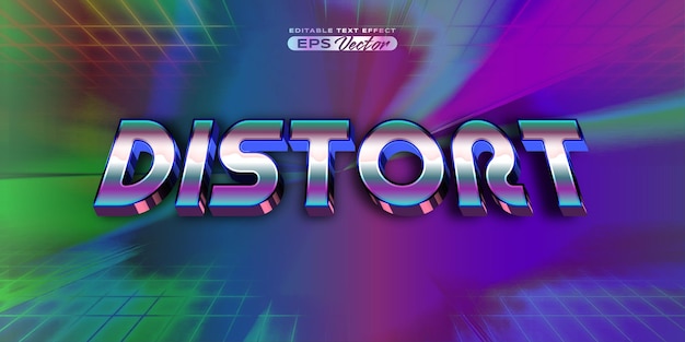 Retro text effect distort futuristic editable 80s classic style with experimental background ideal for poster flyer social media post with give them the rad 1980s touch