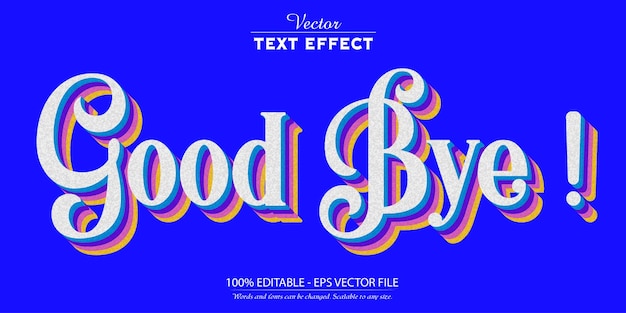 Retro text effect editable color text style