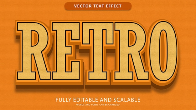 Retro text effect editable eps file