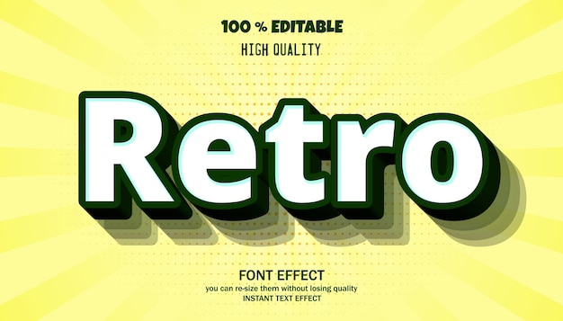 Retro text effect. editable font