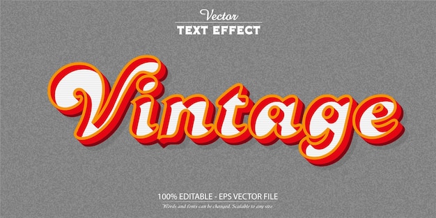 Retro text effect editable orange color text style