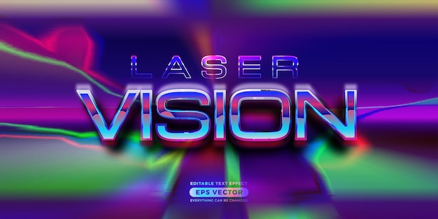 Retro text effect laser vision futuristic editable 80s classic style with experimental background ideal for poster flyer social media post with give them the rad 1980s touch