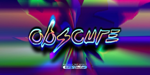 Vector retro text effect obscure futuristic editable 80s classic style with experimental background ideal for poster flyer social media post with give them the rad 1980s touch