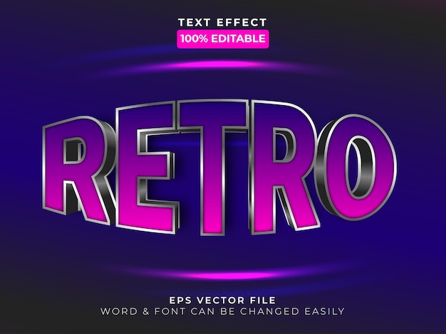 Retro text effect style Editable text effect