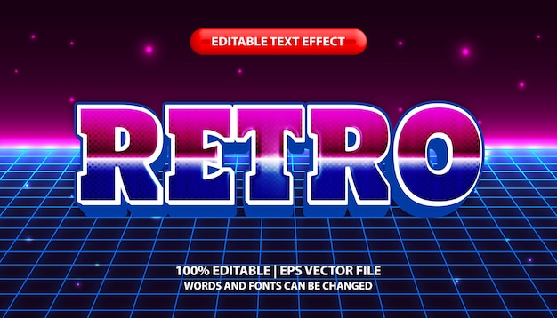 A retro text effect with a grid and the words " editable text effect ".