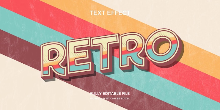Vector retro text effect
