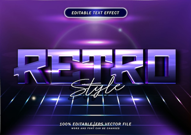Retro text style effect editabe title font mockup 80s font style