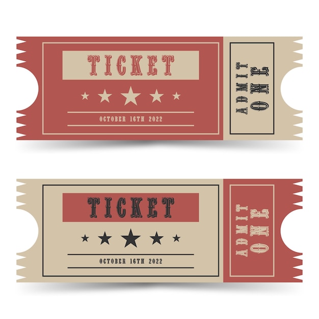 Vector retro ticketontwerp realistisch ticket beken alleen vectorillustratie