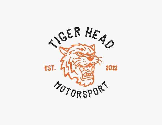 Retro tijger hoofd logo