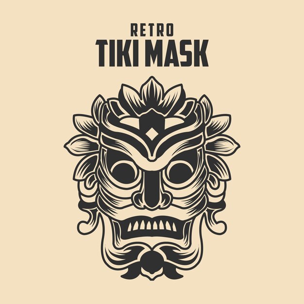 Retro Tiki Mask vector Stock Illustration