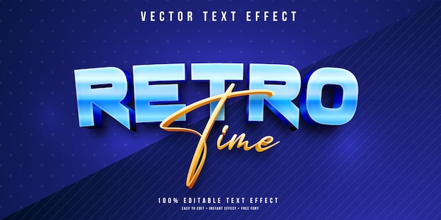 Vector retro time text effect