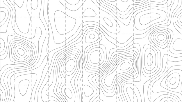 Retro topographic map Geographic contour map Abstract outline grid vector illustration