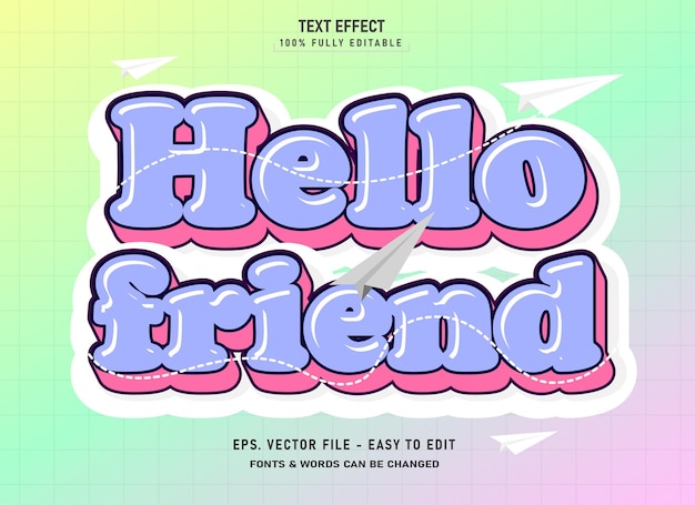 Vector retro trend y2k style editable text effect