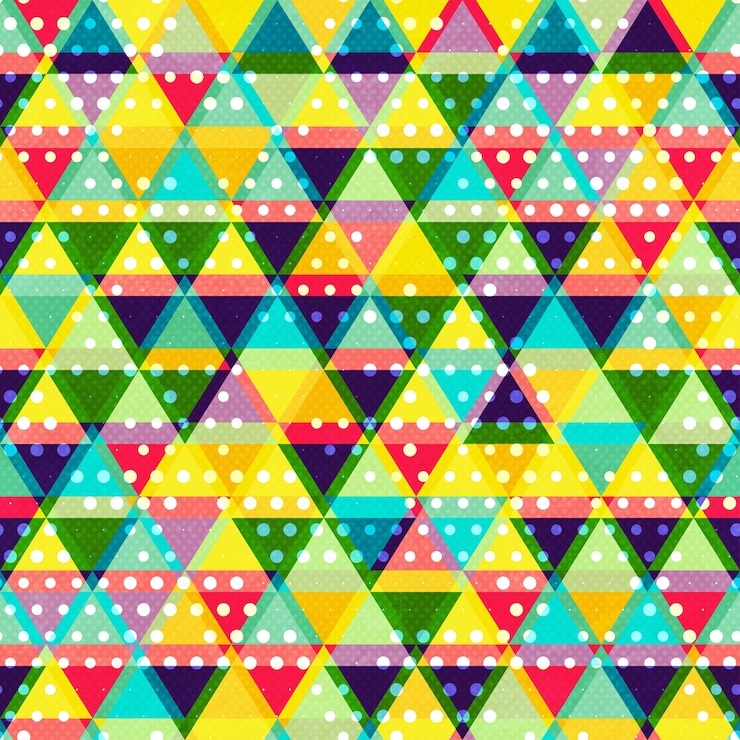 Vector retro triangle seamless with grunge effect