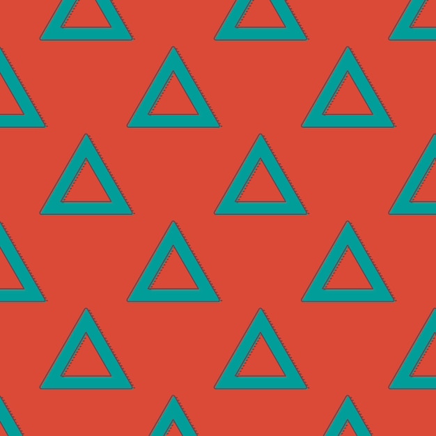 Vector retro triangles pattern, abstract geometric background in 80s, 90s style. geometrical simple illustration