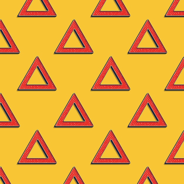 Retro triangles pattern, abstract geometric background in 80s, 90s style. Geometrical simple illustration