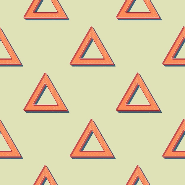 Retro triangles pattern, abstract geometric background in 80s, 90s style. Geometrical simple illustration