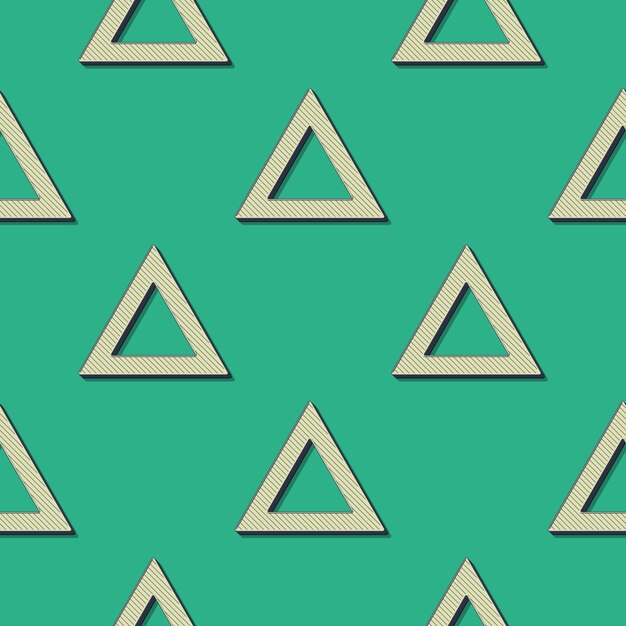 Vector retro triangles pattern, abstract geometric background in 80s, 90s style. geometrical simple illustration