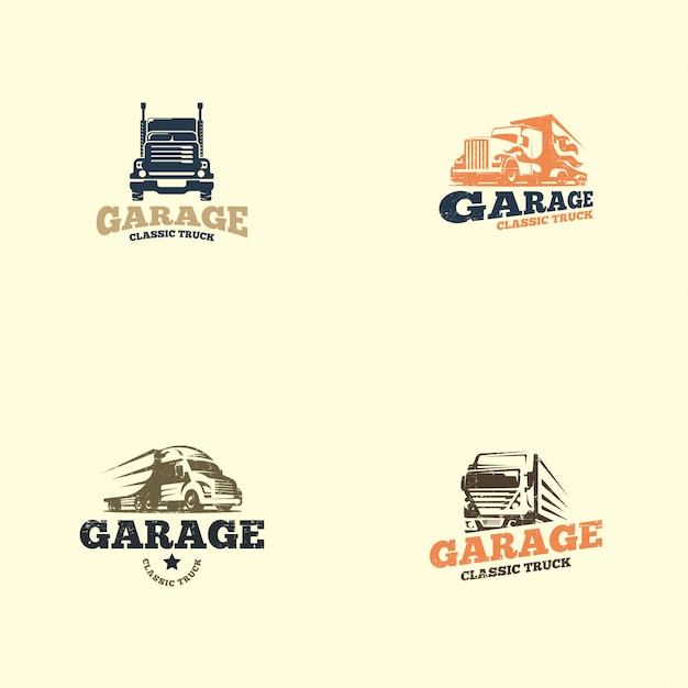 Vector retro truck logo template