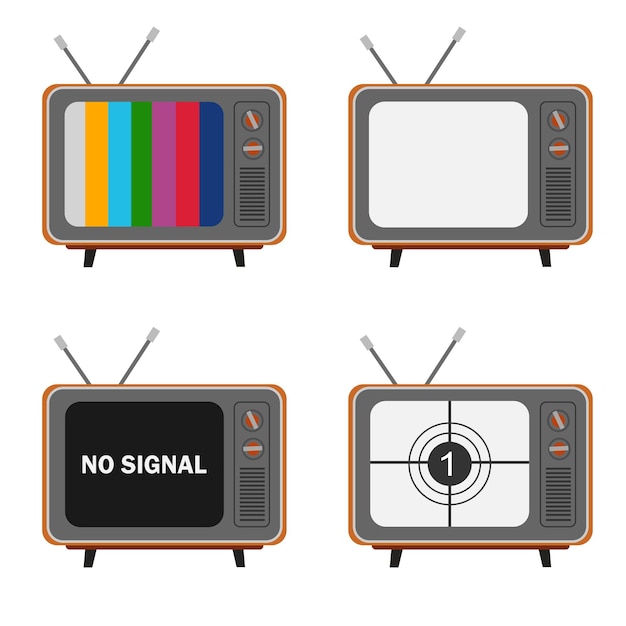 retro tv design Vintage style old tv Vector illustration