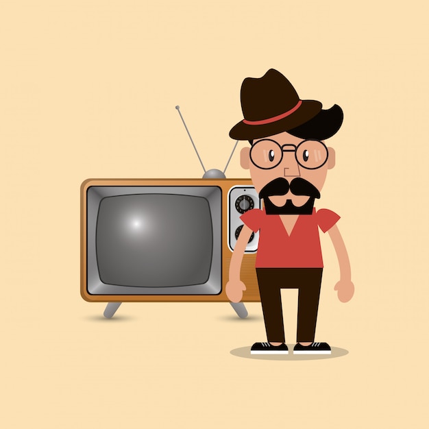 Retro tv embleem afbeelding