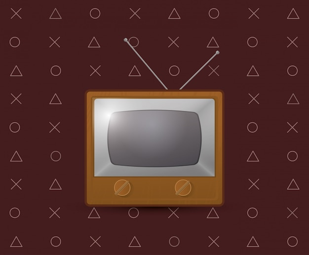 Vettore immagine dell'emblema della retro televisione