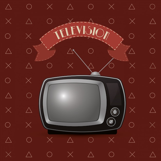 retro tv emblem image