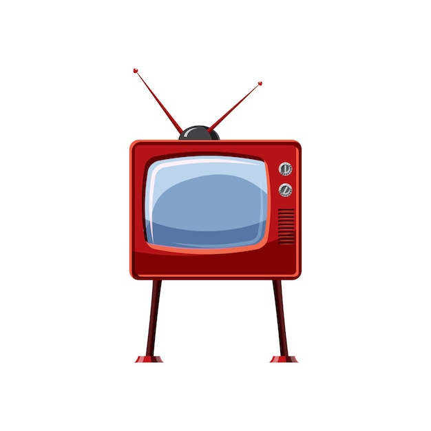 Retro TV icon in cartoon style isolated on white background Technique symbol