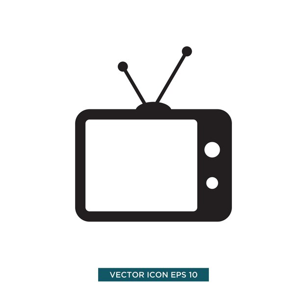 retro tv icon vector illustration template black color