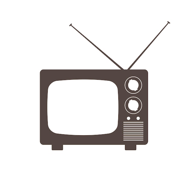 Retro tv icon on white background