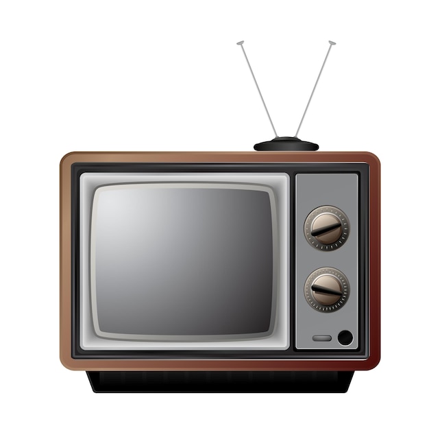 Retro tv icon on white