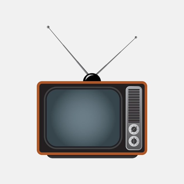 Illustrazione tv retrò su bianco