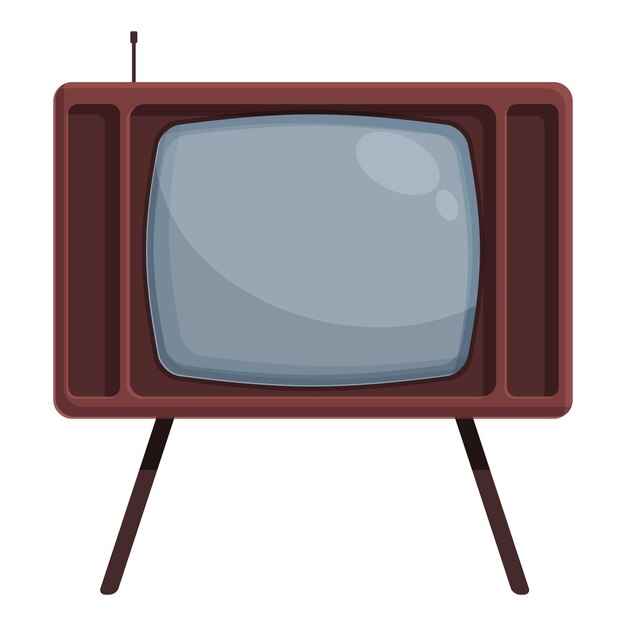 Vector retro tv set icon cartoon vector old audio disco device