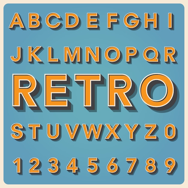 Retro type font, vintage typography .